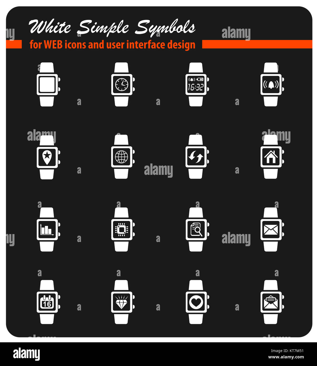 smart watch icon set Stock Photo - Alamy