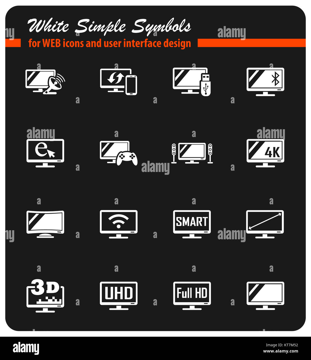 smart tv icon set Stock Photo - Alamy