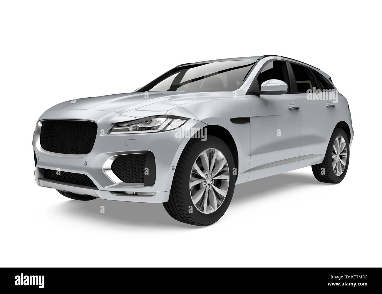 Silver SUV Car Isolated Stock Photo - Alamy