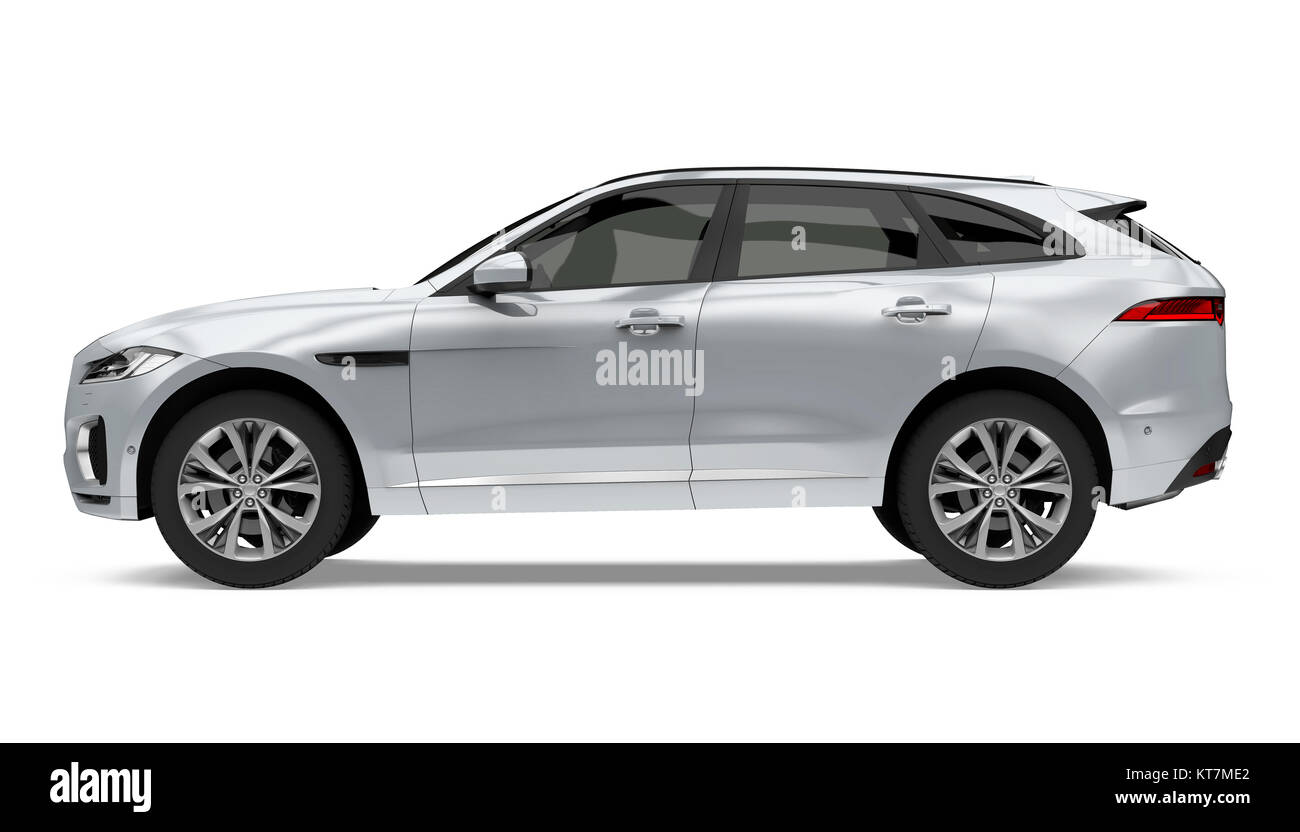 Silver SUV Car Isolated Stock Photo - Alamy