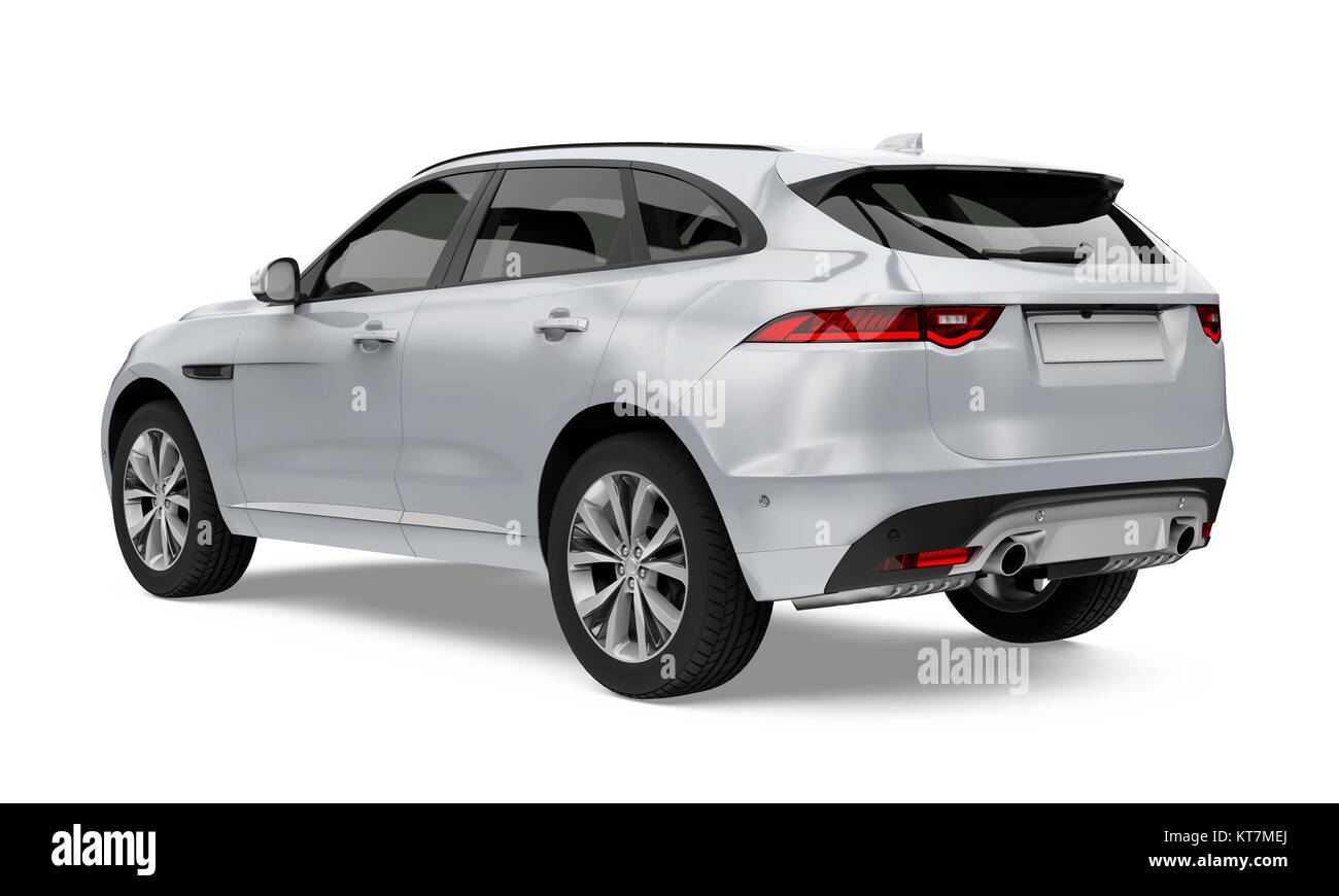 Silver SUV Car Isolated Stock Photo Alamy