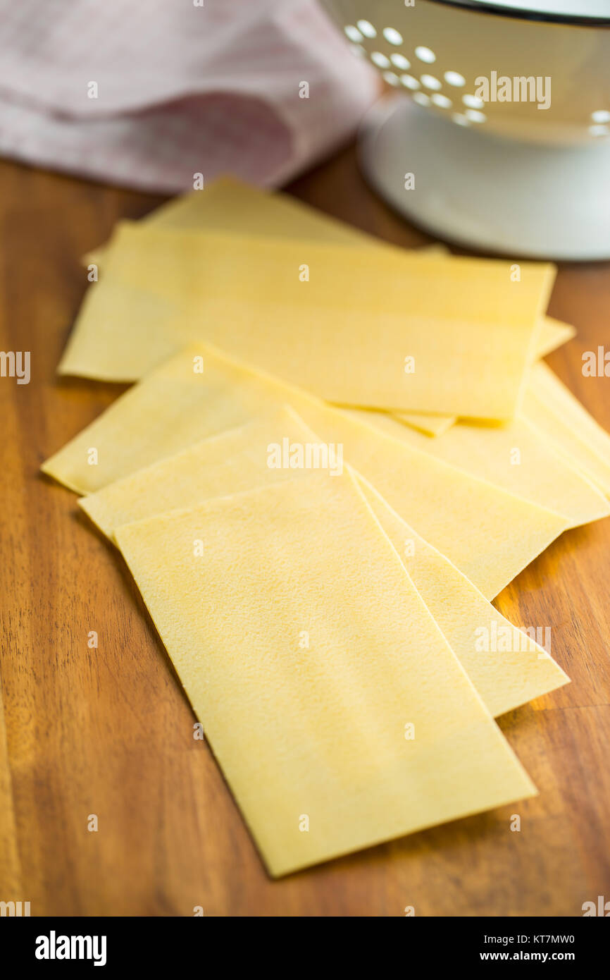 Raw lasagne sheets Stock Photo Alamy
