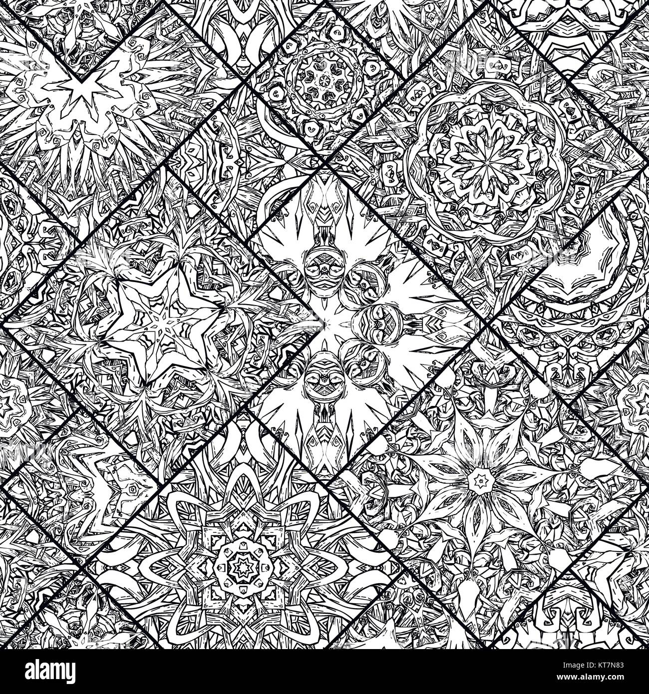 Seamless mandala pattern. Vector endless illustration in oriental style ...
