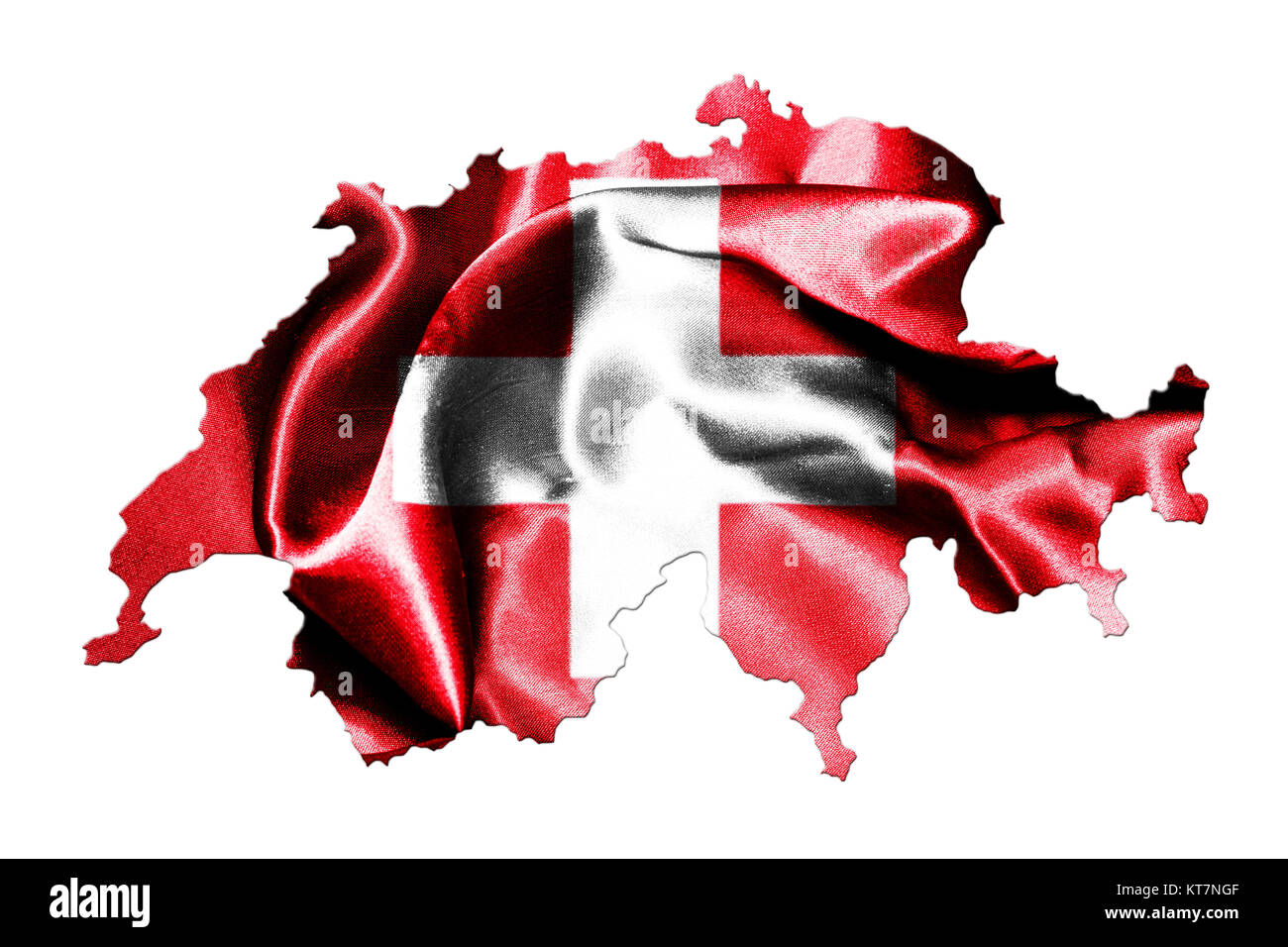 Switzerland National Flag And Map Stock Photo