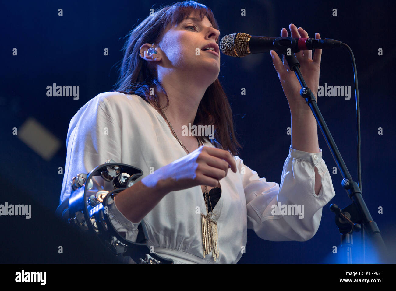 The Norwegian singer-songwriter and musician Susanne Sundfør performs a live concert at the Norwegian music festival Månefestivalen in Fredrikstad. Norway, 23/07 2016. Stock Photo