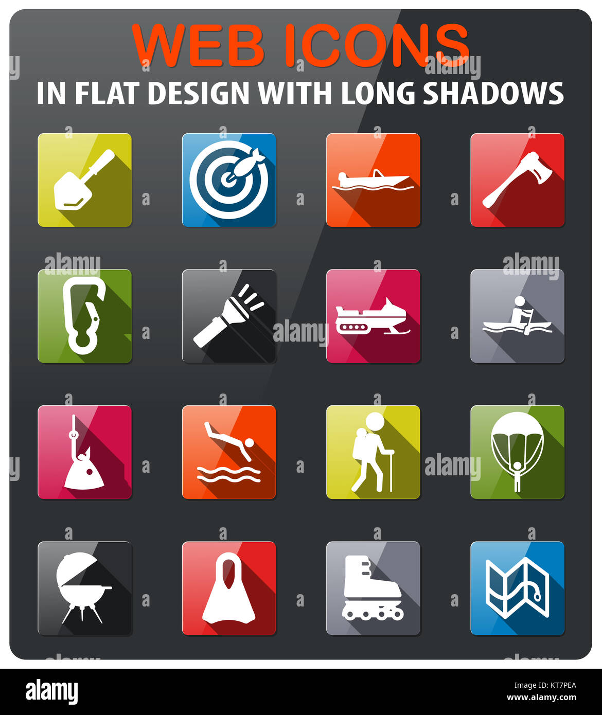 Active recreation icon set Stock Photo