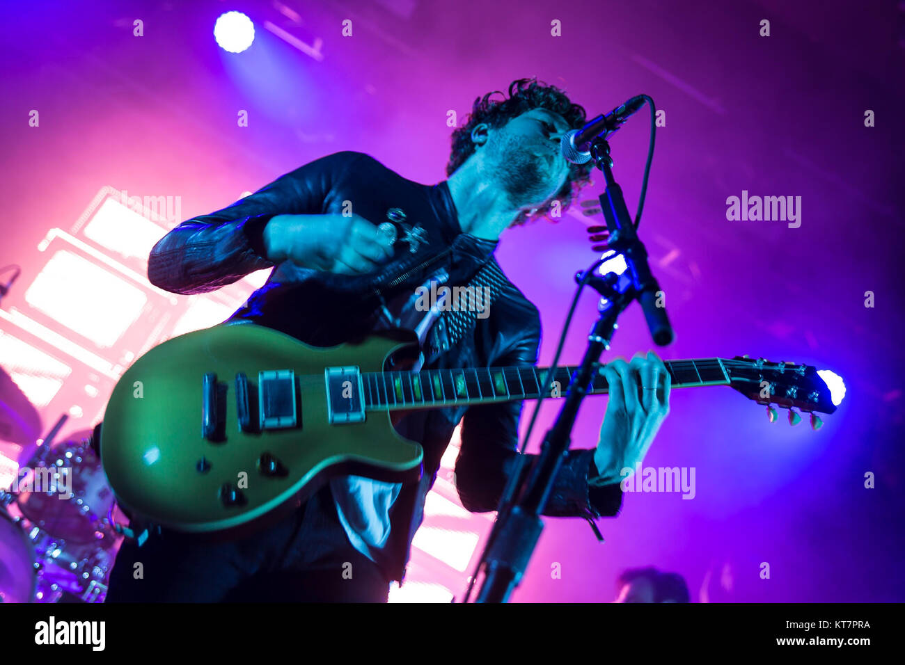 The English indie rock band The Kooks performs a live concert at Sentrum Scenen in Oslo. Here musician, singer and songwriter Luke Pritchard is seen live on stage. Norway, 10/02 2015. Stock Photo