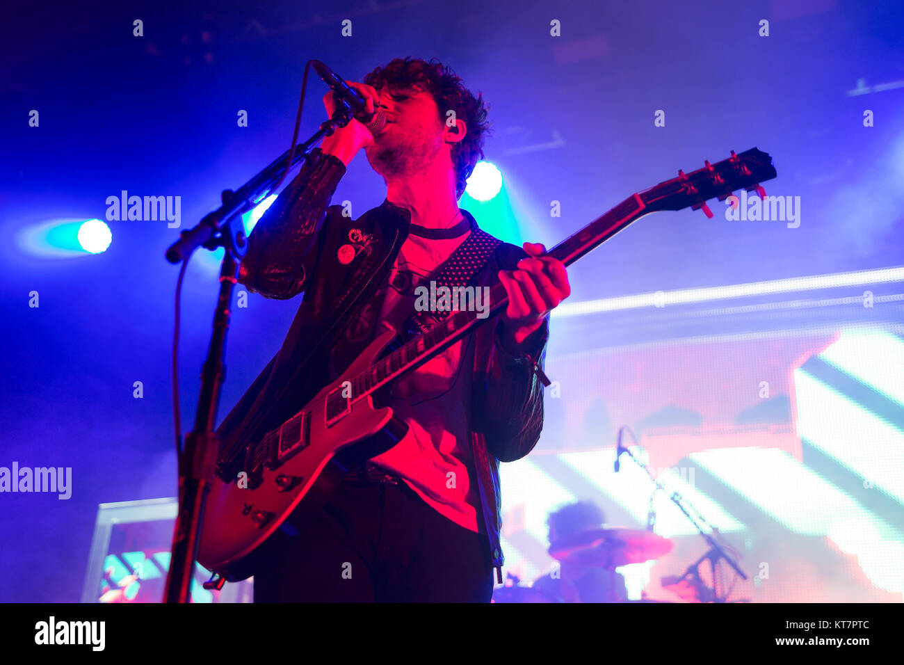 The English indie rock band The Kooks performs a live concert at Sentrum Scenen in Oslo. Here musician, singer and songwriter Luke Pritchard is seen live on stage. Norway, 10/02 2015. Stock Photo