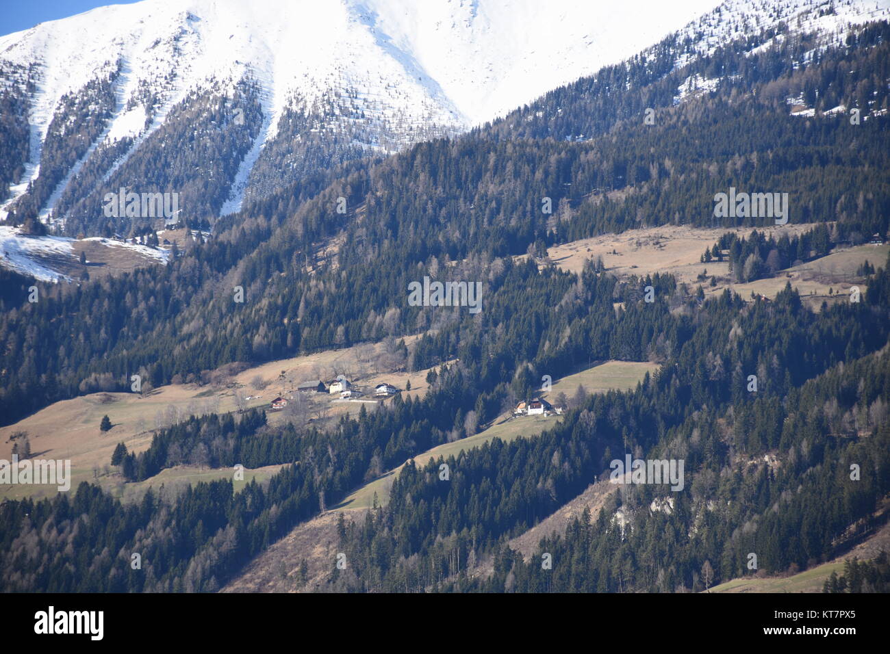 lendorf,pusarnitz,carinthia,drautal,mountain,snow,gmeineck,reiÃŸeck Stock Photo