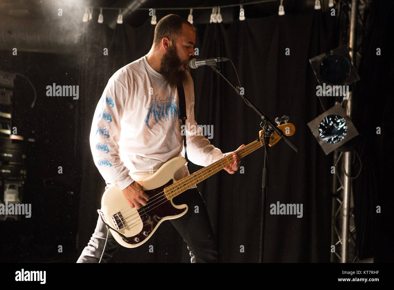 The American hardcore punk band Trash Talk performs a live concert at  Pumpehuset in Copenhagen. Here vocalist Lee Spielman is seen among the  concert crowds. Denmark, 13/03 2017 Stock Photo - Alamy