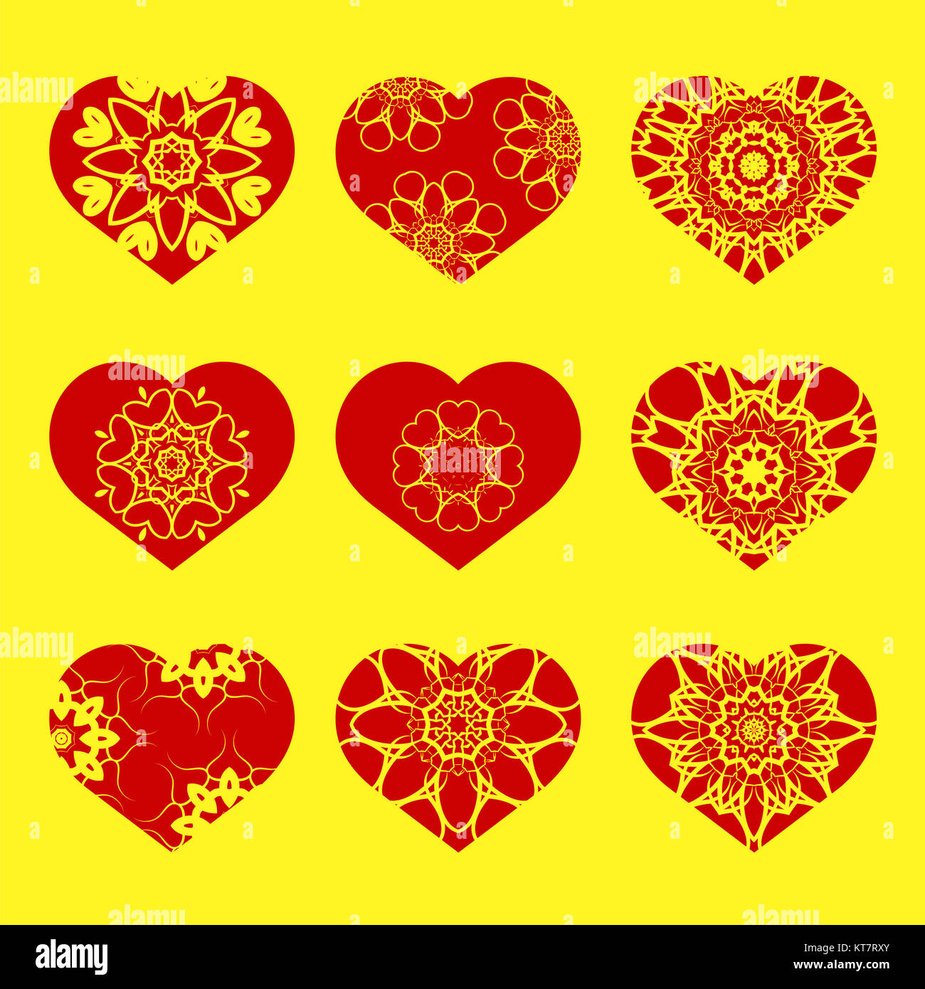 Romantic Red Heart Set Stock Photo - Alamy