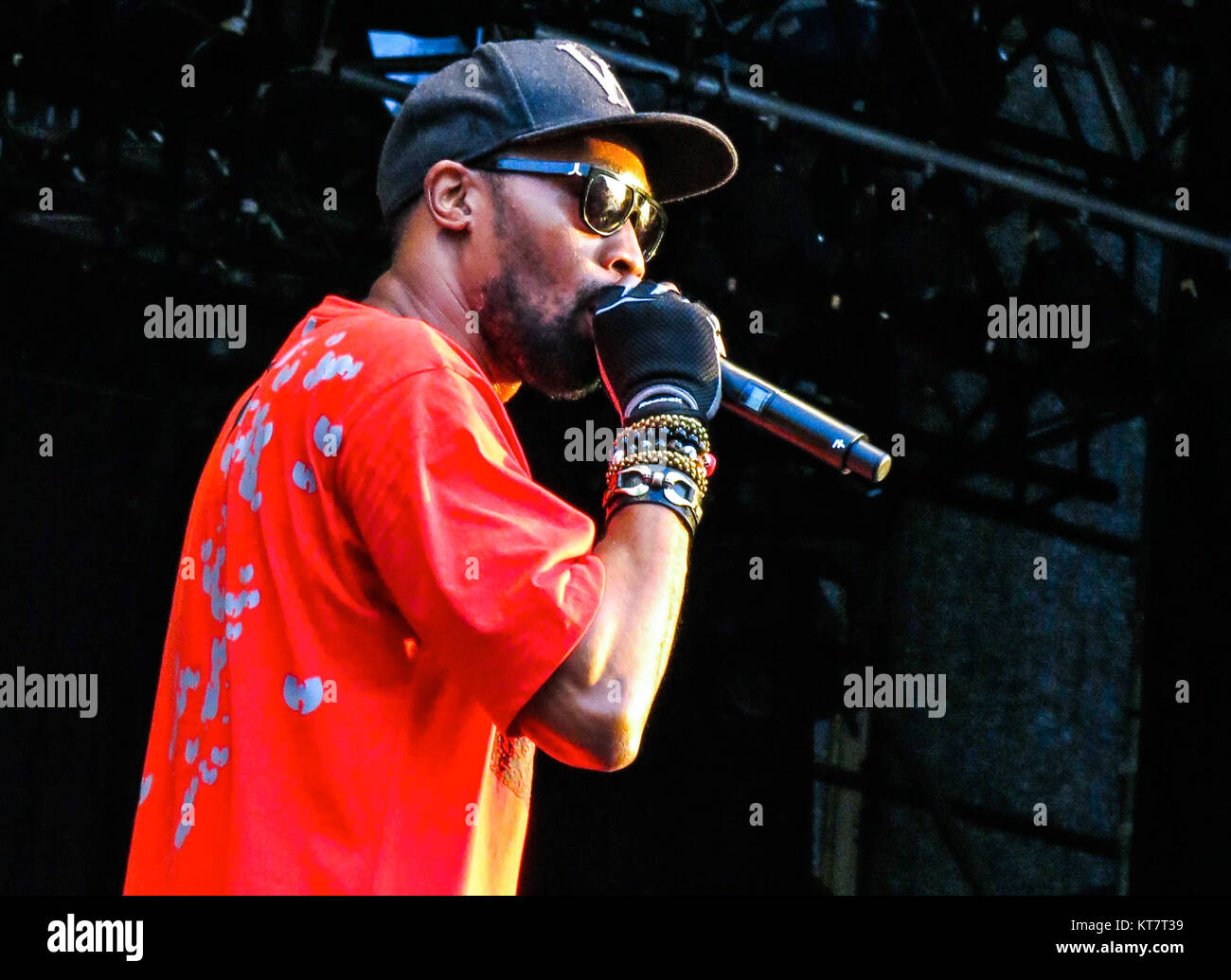 Wu Tang Rapping The American rap and hip hop group Wu-Tang Clan performs a live concert ...