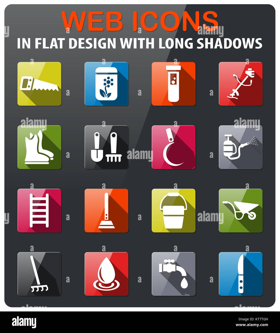 garden tools icon set Stock Photo - Alamy