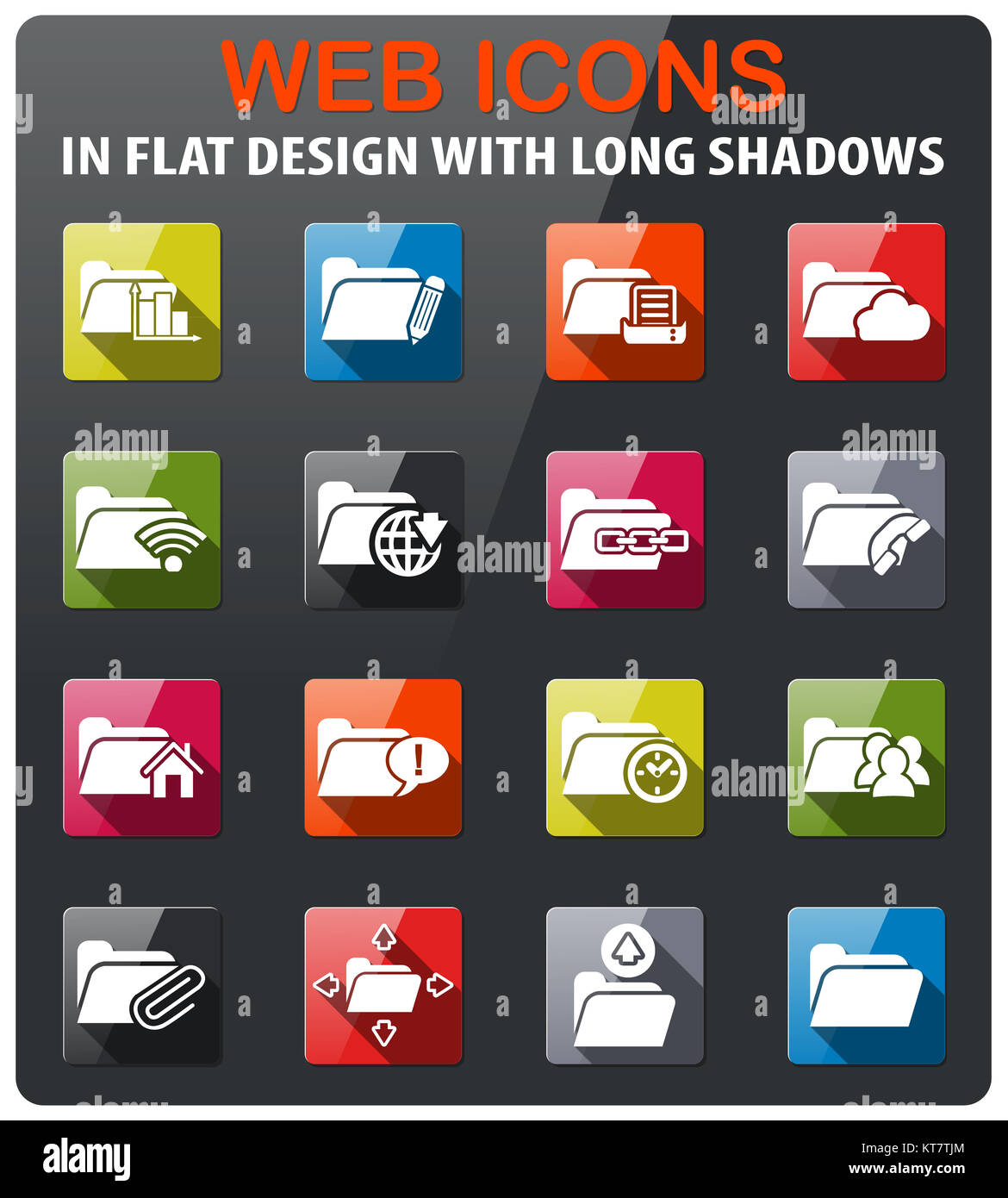 folder icon set Stock Photo - Alamy