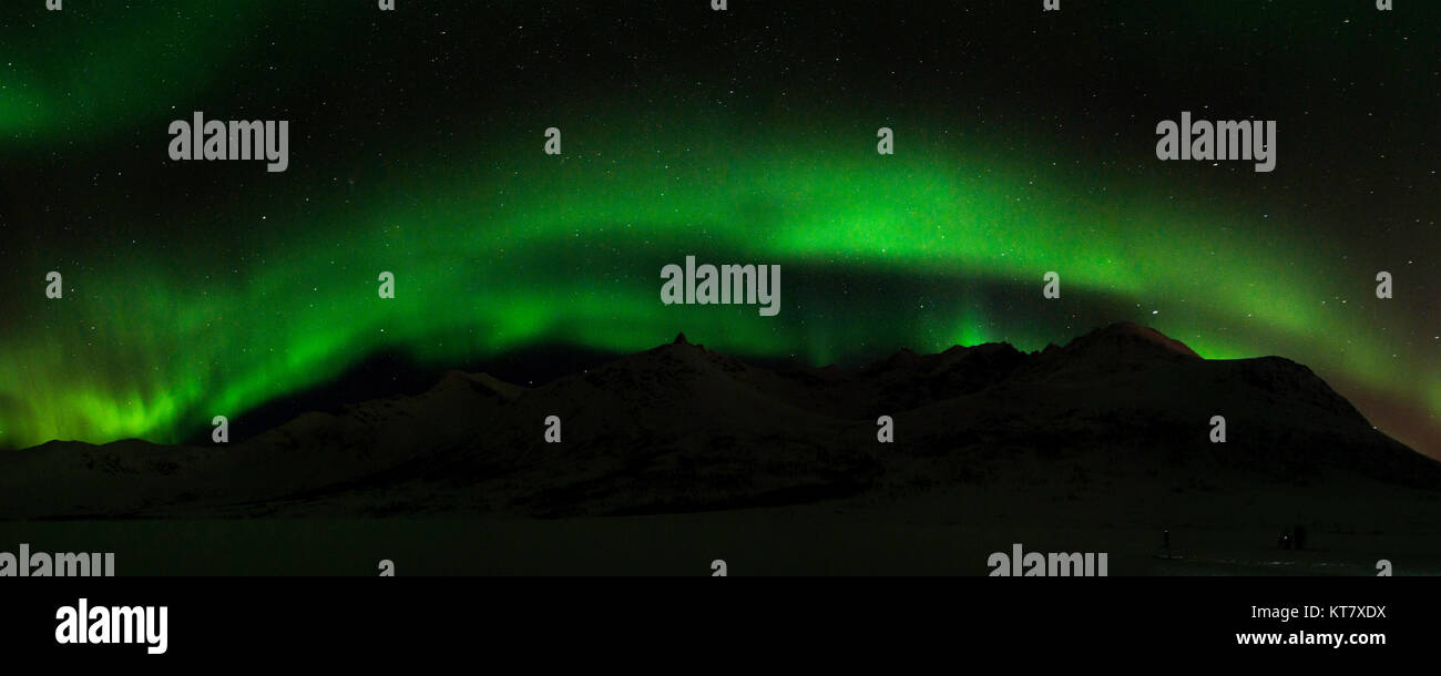 Polarlichter, aufgenommen in der Nähe von Tromsö, Norwegen, im Februar. Stock Photo