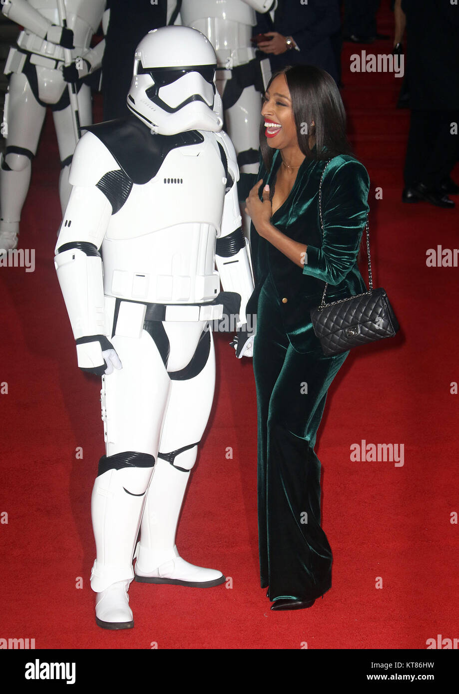 Dec 12, 2017 - Alexandra Burke attending 'Star Wars: The Last Jedi' European Premiere at Royal Albert Hall  in London, England, UK Stock Photo