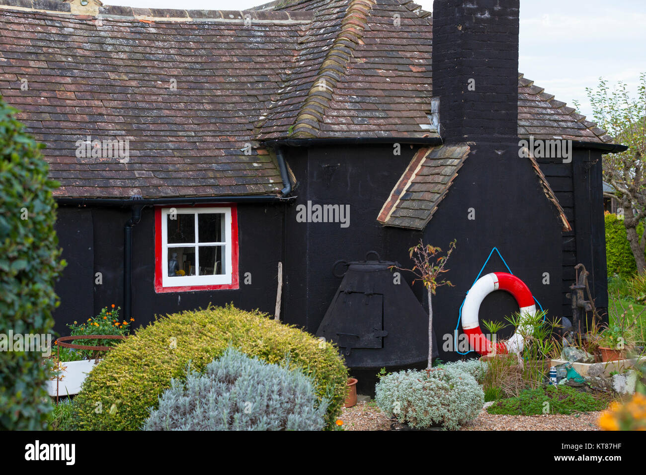 Black painted house, rye uk Stock Photo Alamy