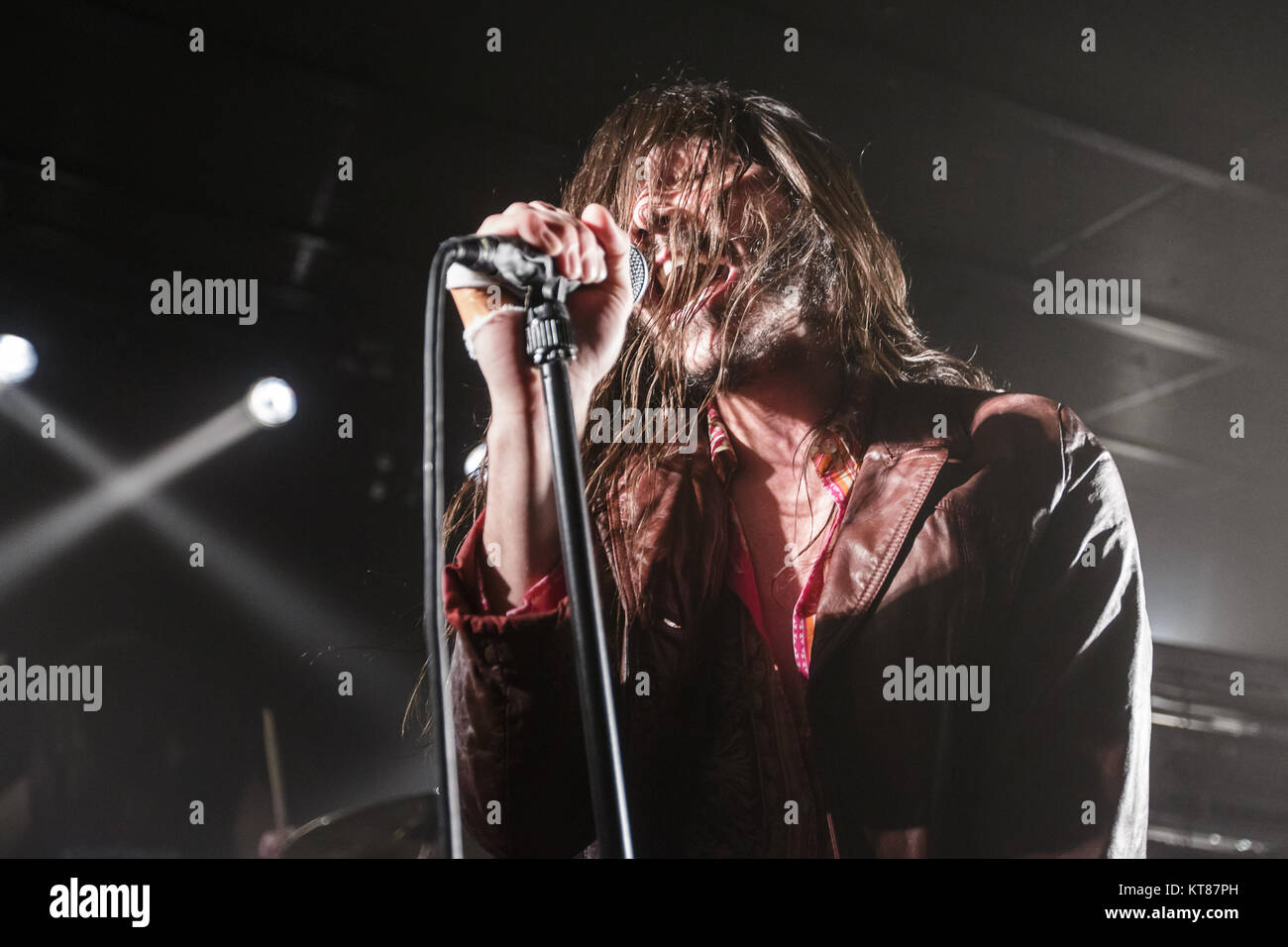 The American hard rock band Crobot performs a live concert at Stengade in Copenhagen. Here vocalist Brandon Yeagley is seen live on stage. Denmark, 02/03 2015. Stock Photo