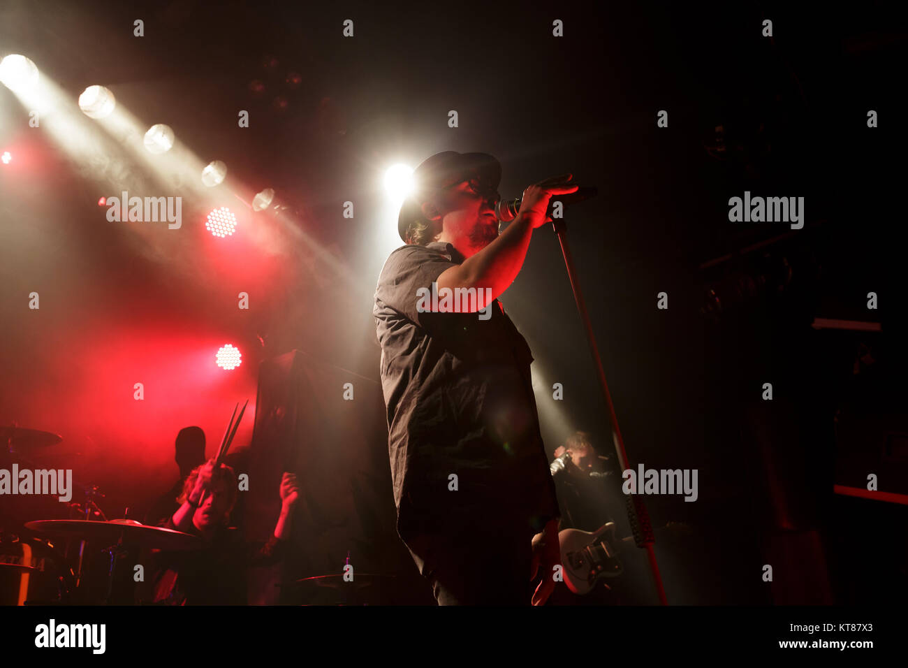 The Swedish rock band Dead Soul performs a live concert at Kulturbolaget in Malmö. Here vocalist Anders Landelius is seen live on stage. Sweden, 04/10 2014. Stock Photo