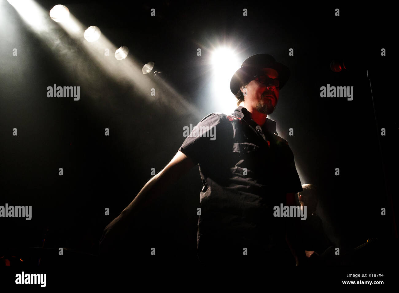 The Swedish rock band Dead Soul performs a live concert at Kulturbolaget in Malmö. Here vocalist Anders Landelius is seen live on stage. Sweden, 04/10 2014. Stock Photo