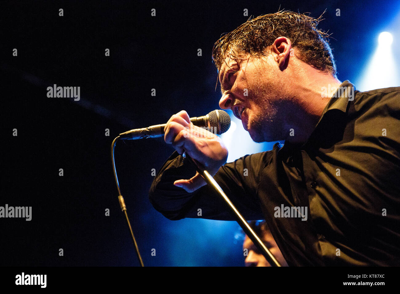 The American black metal band Deafheaven performs a live concert at Amager Bio in Copenhagen. Here vocalist George Clarke is seen live on stage. Denmark, 17/03 2016. Stock Photo