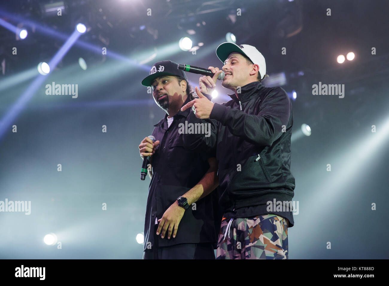 The American hip hop group Dilated Peoples performs a live concert at