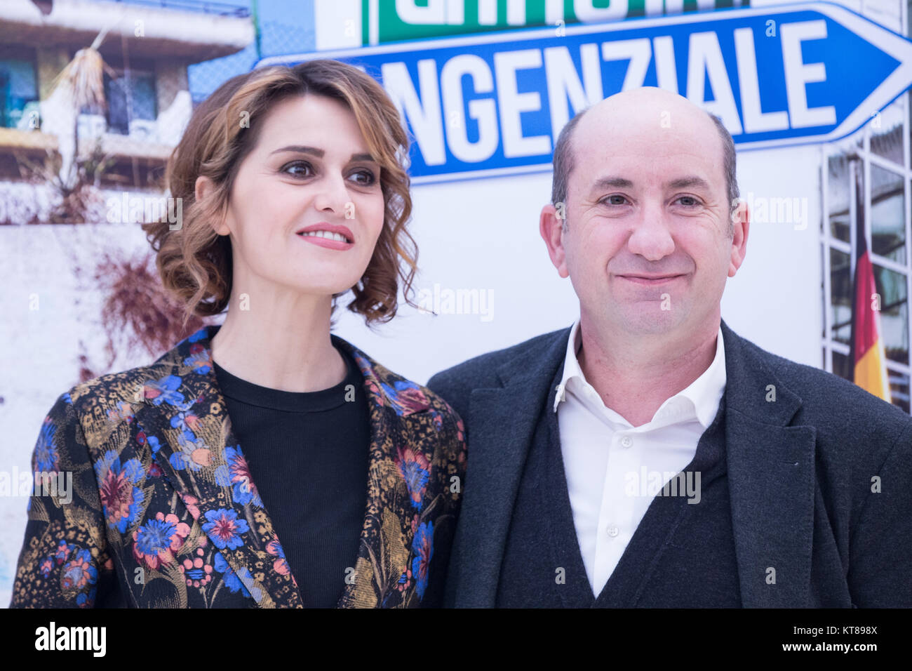 Rome, Italy. 22nd Dec, 2017. Italian actress Paola Cortellesi and actor