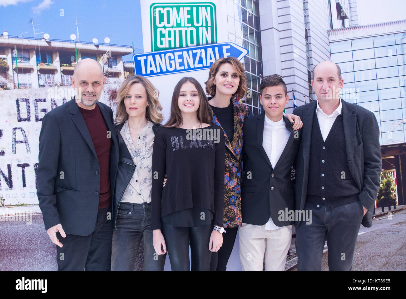 Rome, Italy. 22nd Dec, 2017. Cast during Photocall of the Italian film "Come  un Gatto in Tangenziale" during the photocall of the Italian film "Come un  Gatto in Tangenziale". Credit: Matteo Nardone/Pacific
