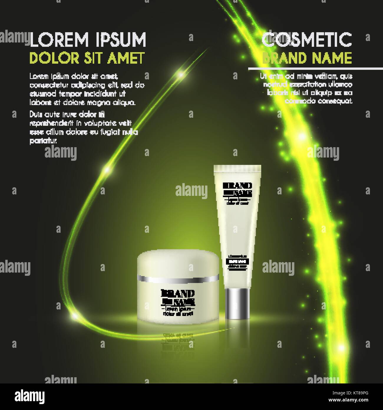 3D realistic cosmetic bottle ads template. Cosmetic brand advertising