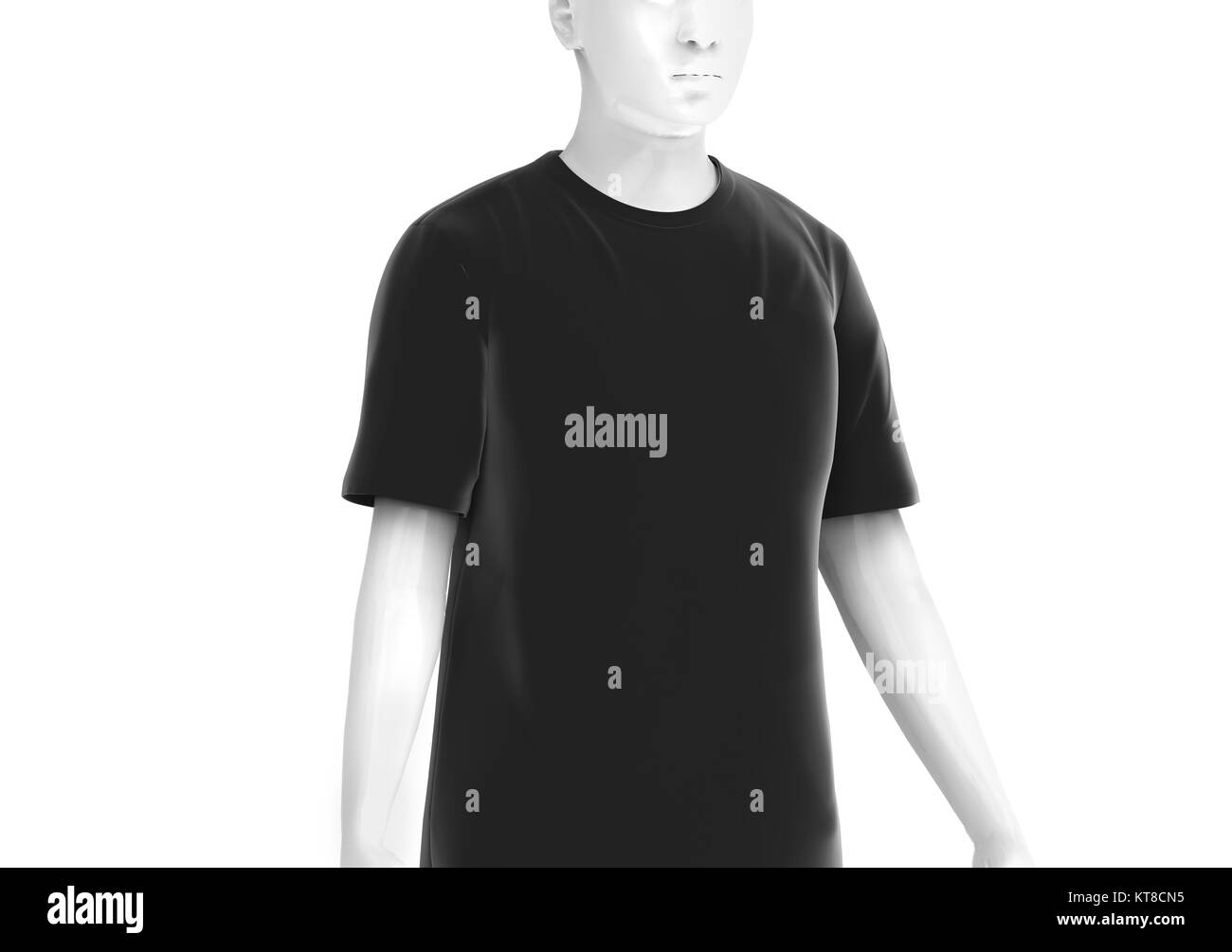 Download Crew Neck T Shirt Man Fashion Dummy Wearing Blank Black Cloth Template Isolated On White Background 3d Render Stock Photo Alamy