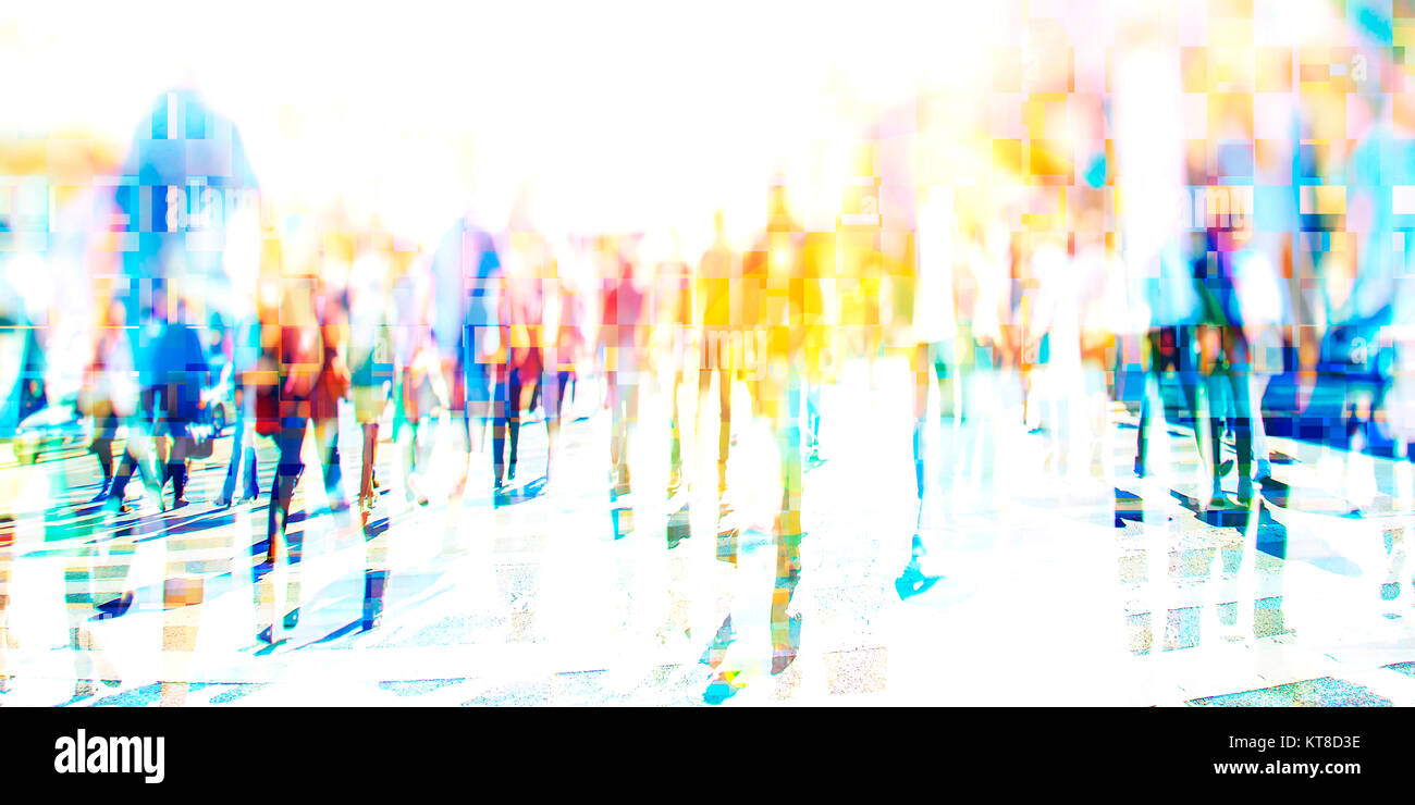 Crowd of anonymous people walking on busy city street Stock Photo - Alamy