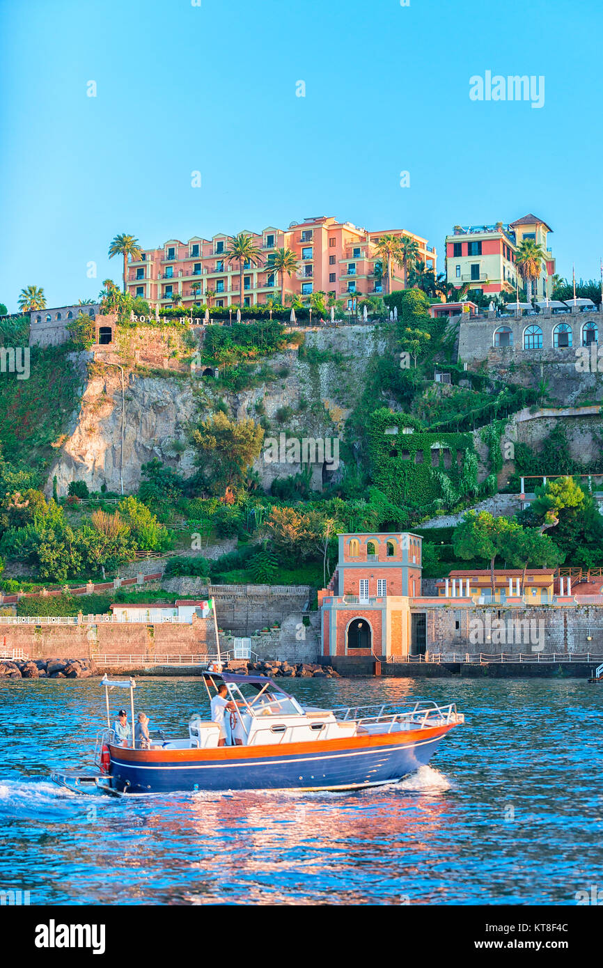 Sorrento Italy October 3 2017 Motor Boat At Port Of Marina Grande sorrento-italy-october-3-2017-motor-boat-at-port-of-marina-grande