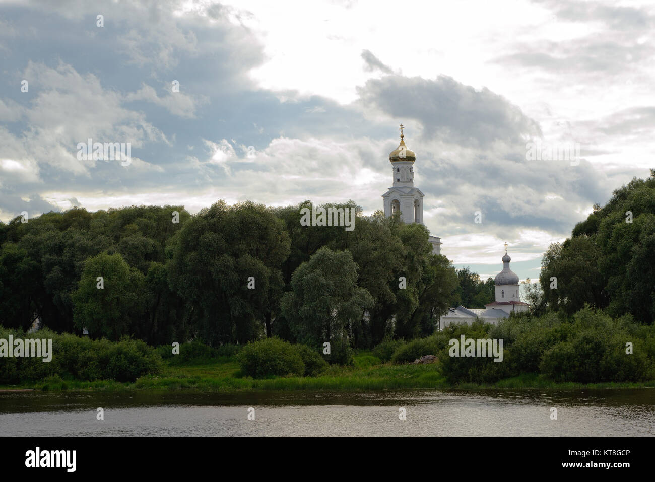 Orthodox monastery in the trees on the river bank Stock Photo - Alamy