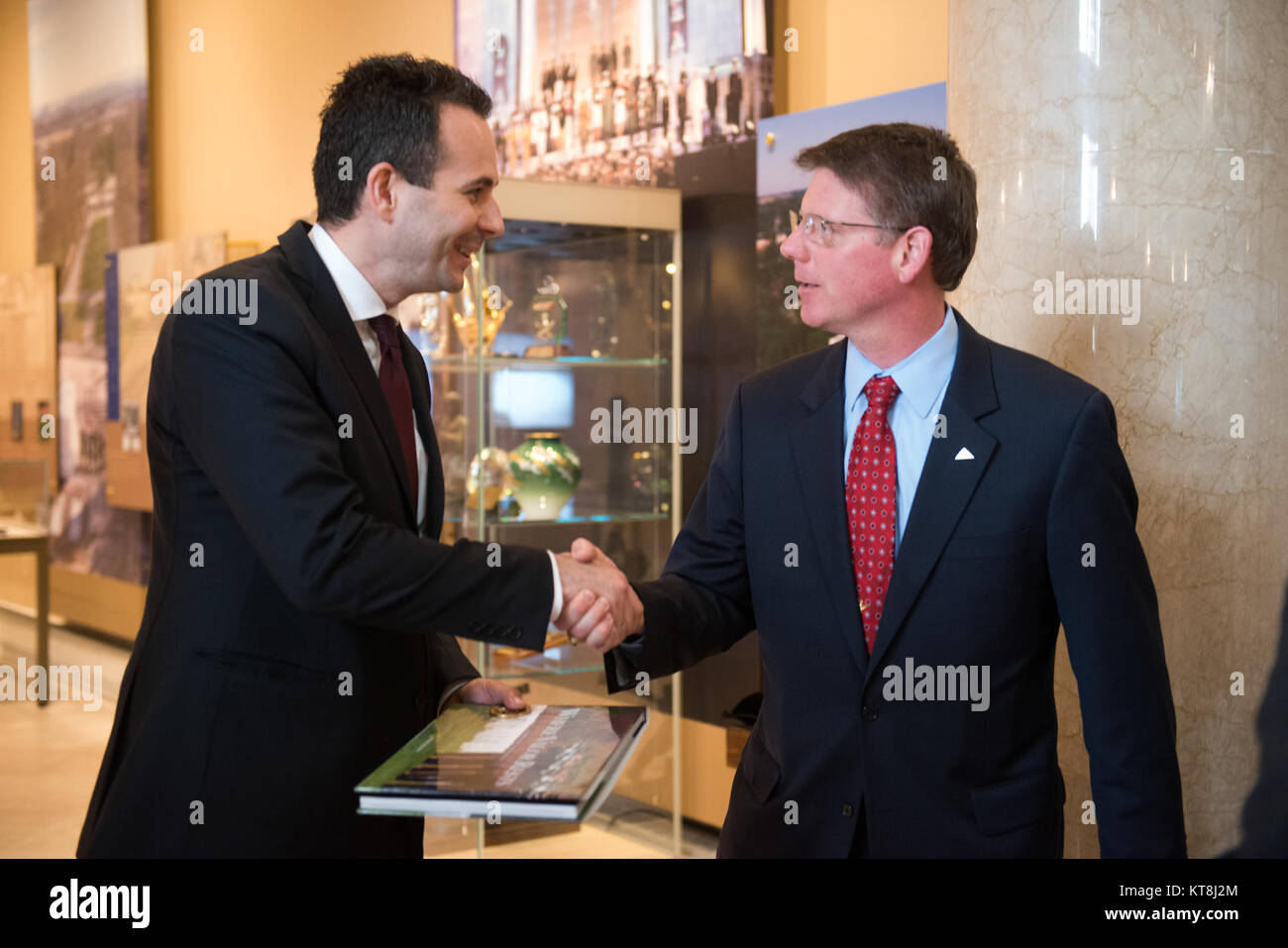 Ambassador from the Republic of Macedonia Vasko Naumovski, left, and