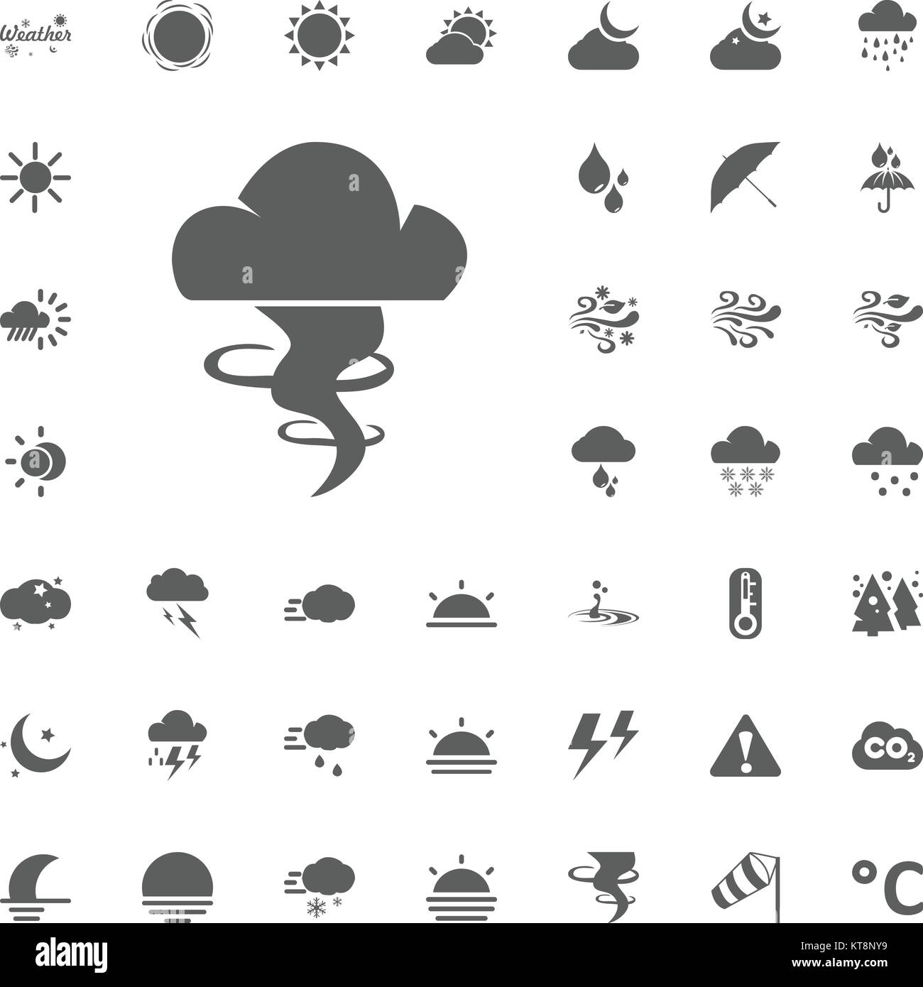 Cloud and storm icon. Weather vector icons set Stock Vector Image & Art ...