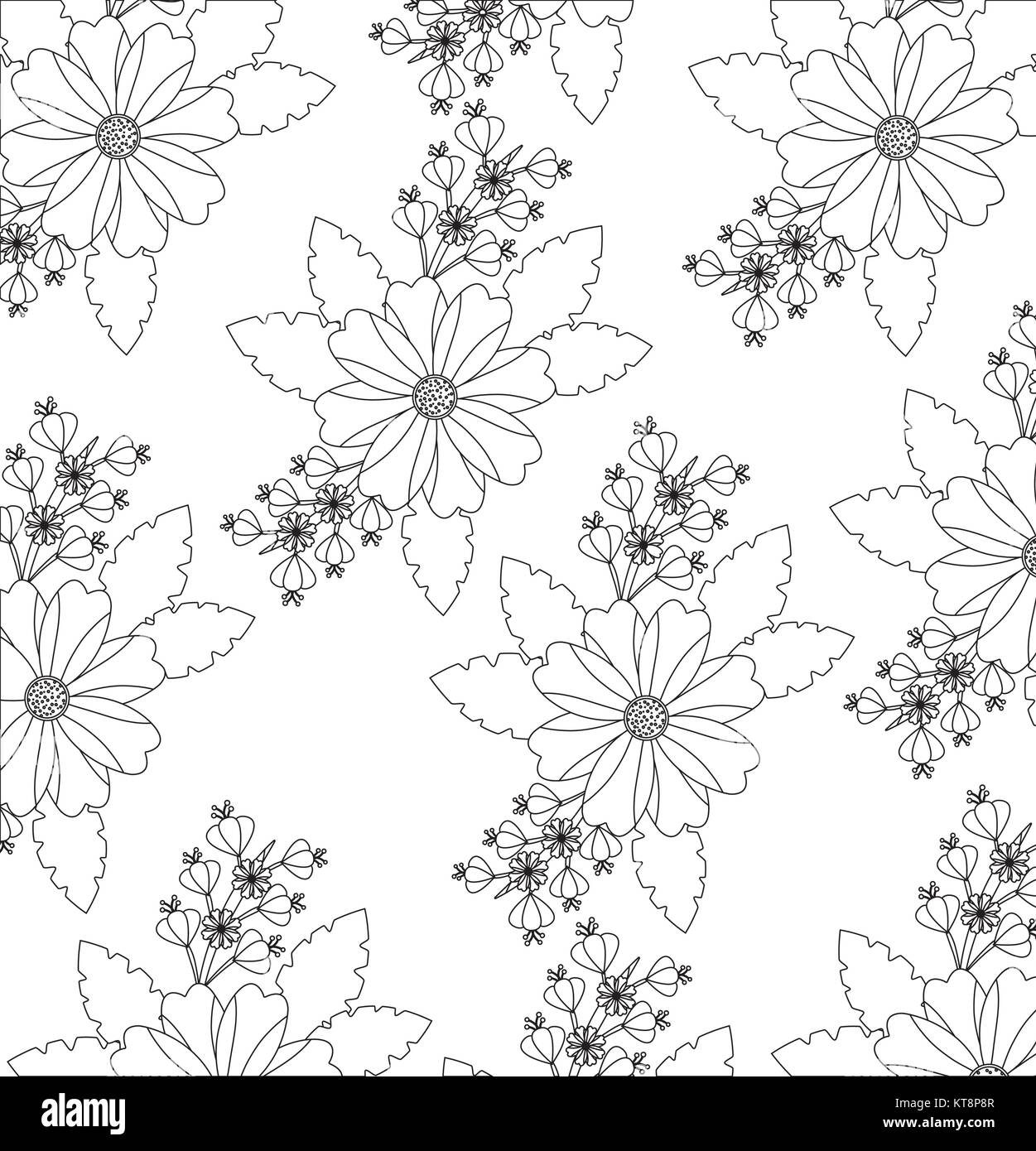 flower with delicate leaves floral pattern image vector illustration ...