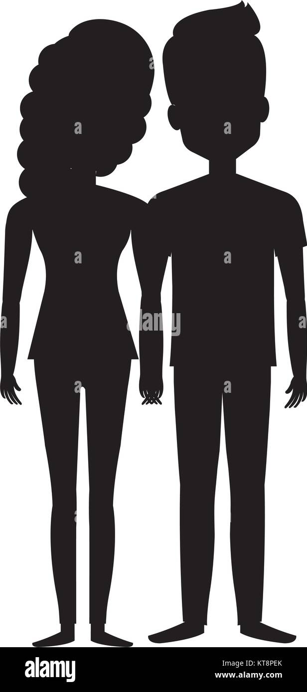 lovers couple avatars characters vector illustration design Stock ...