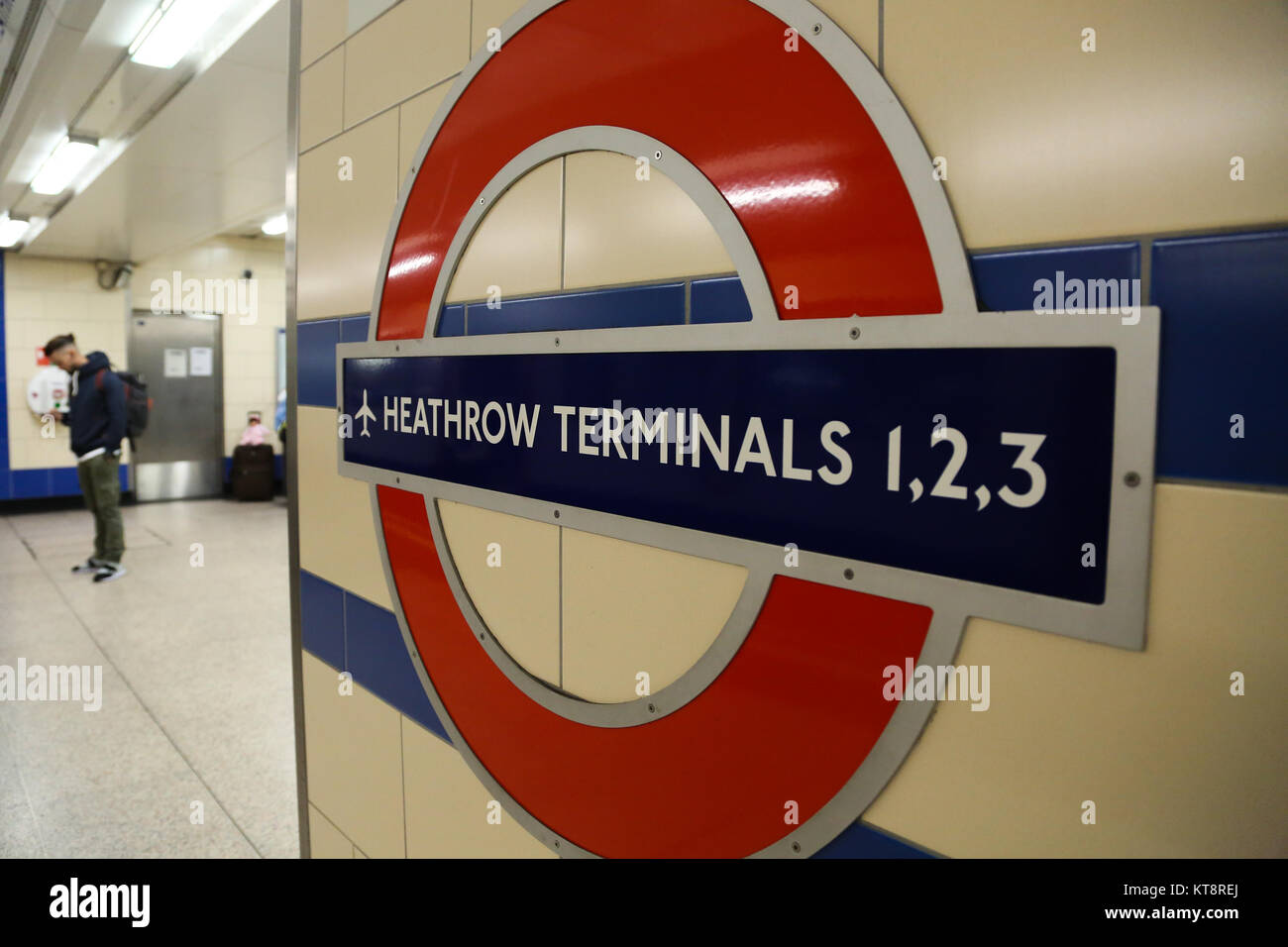 Heathrow airport underground station london hi-res stock photography ...