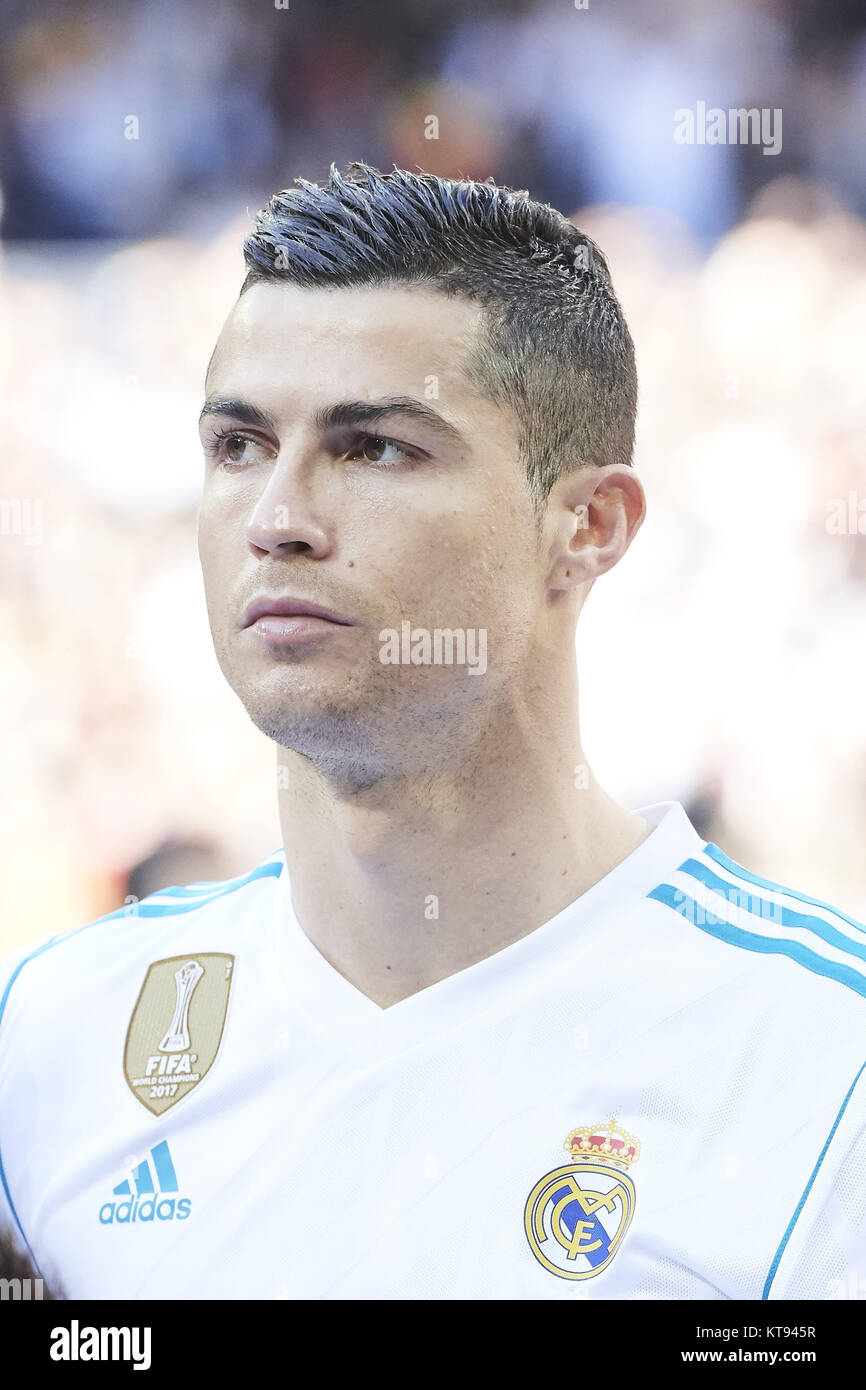 Madrid, Spain. 23rd Dec, 2017. Cristiano Ronaldo (forward; Real Madrid) in  action during La Liga match between Real Madrid and FC Barcelona at  Santiago Bernabeu on December 23, 2017 in Madrid (Credit
