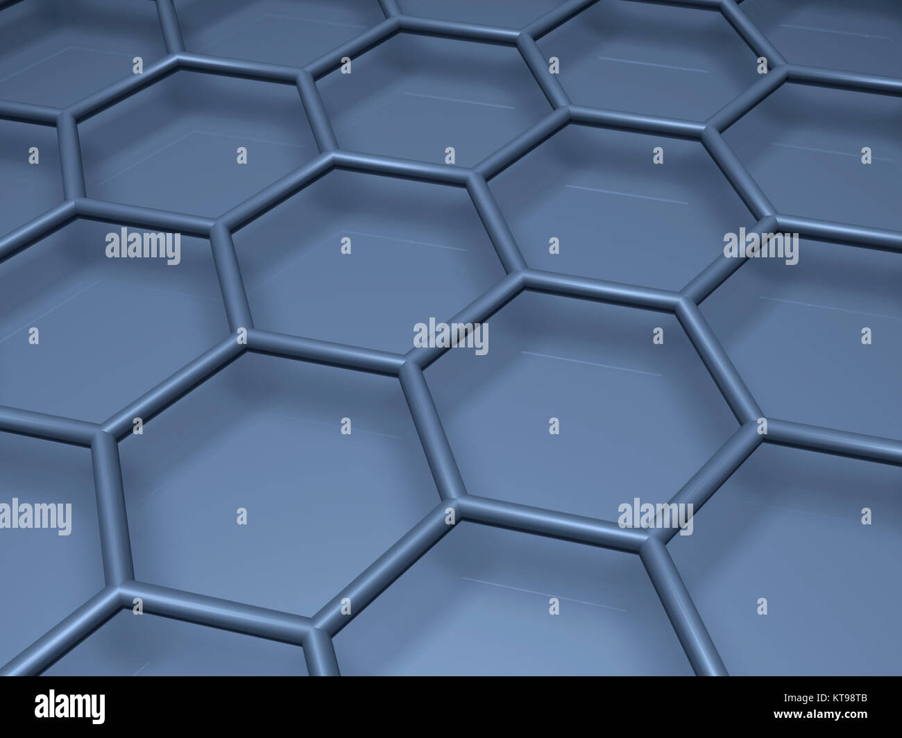Blue hexagonal lattice fragment, 3d illustration Stock Photo Alamy
