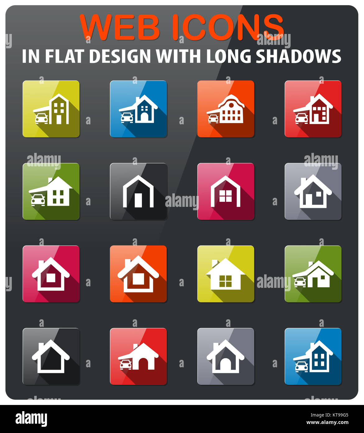 house type icon set Stock Photo - Alamy