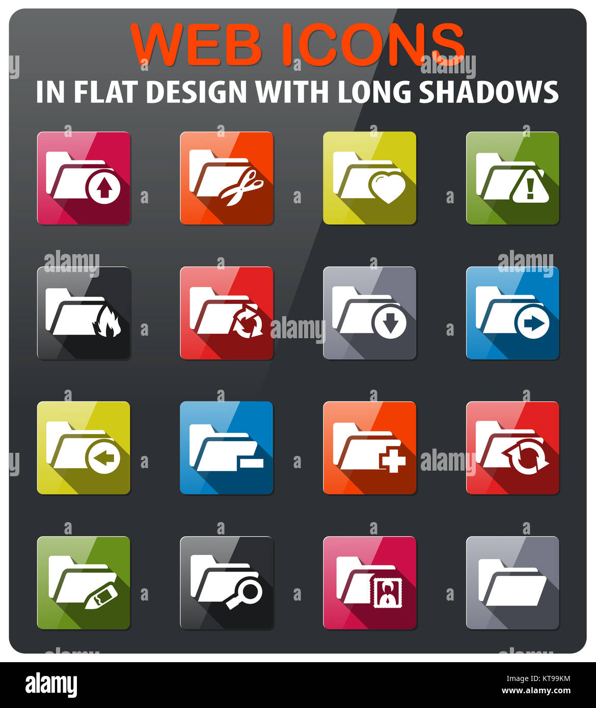 folder icon set Stock Photo - Alamy