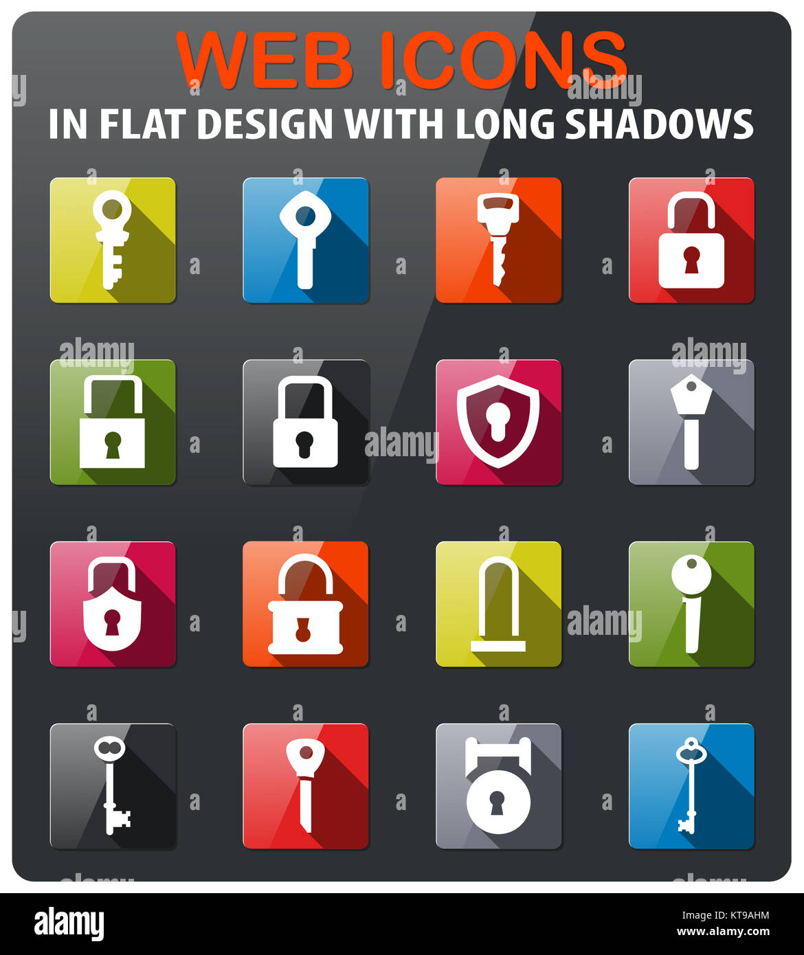 lock and key icon set Stock Photo - Alamy