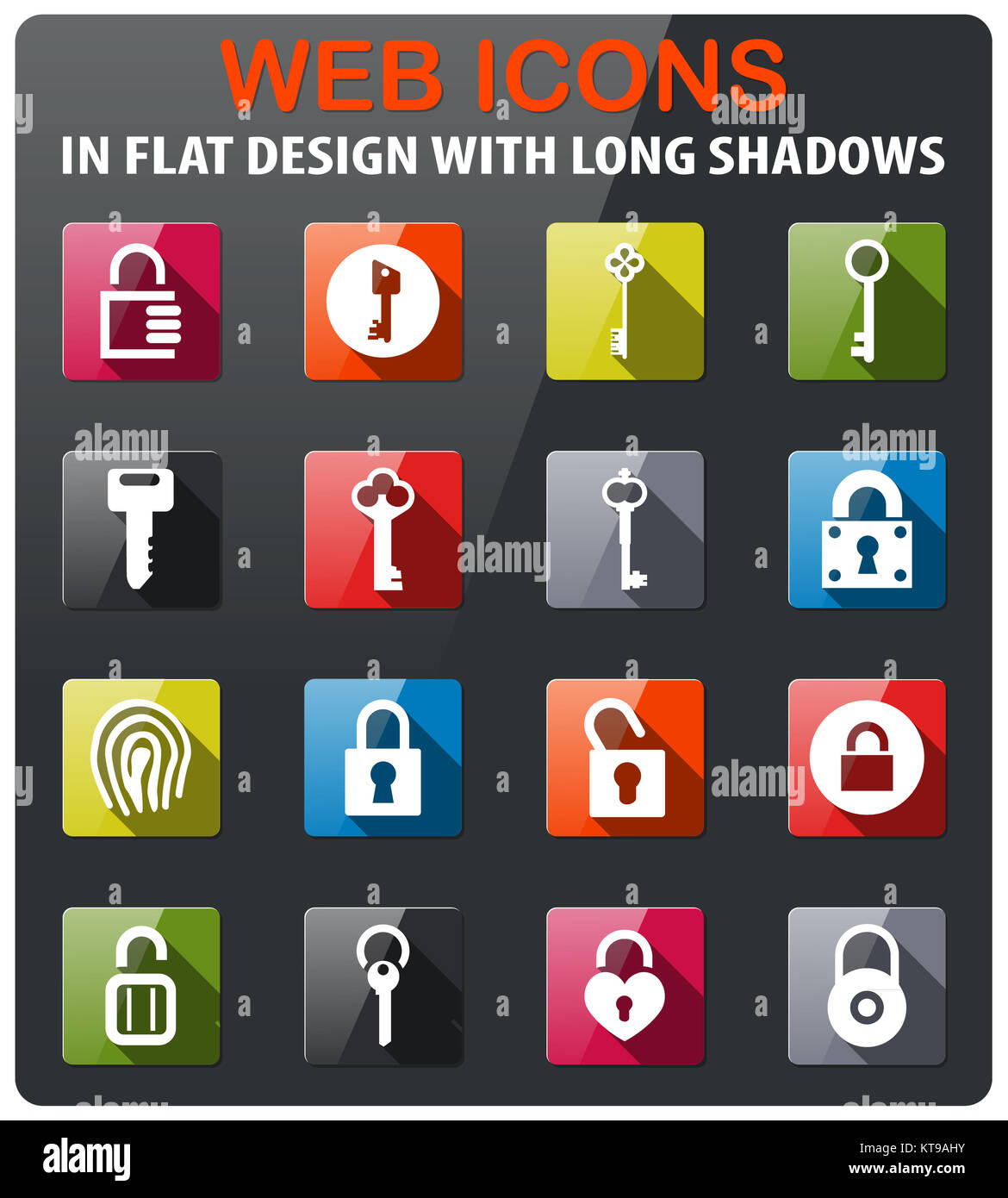 lock and key icon set Stock Photo - Alamy