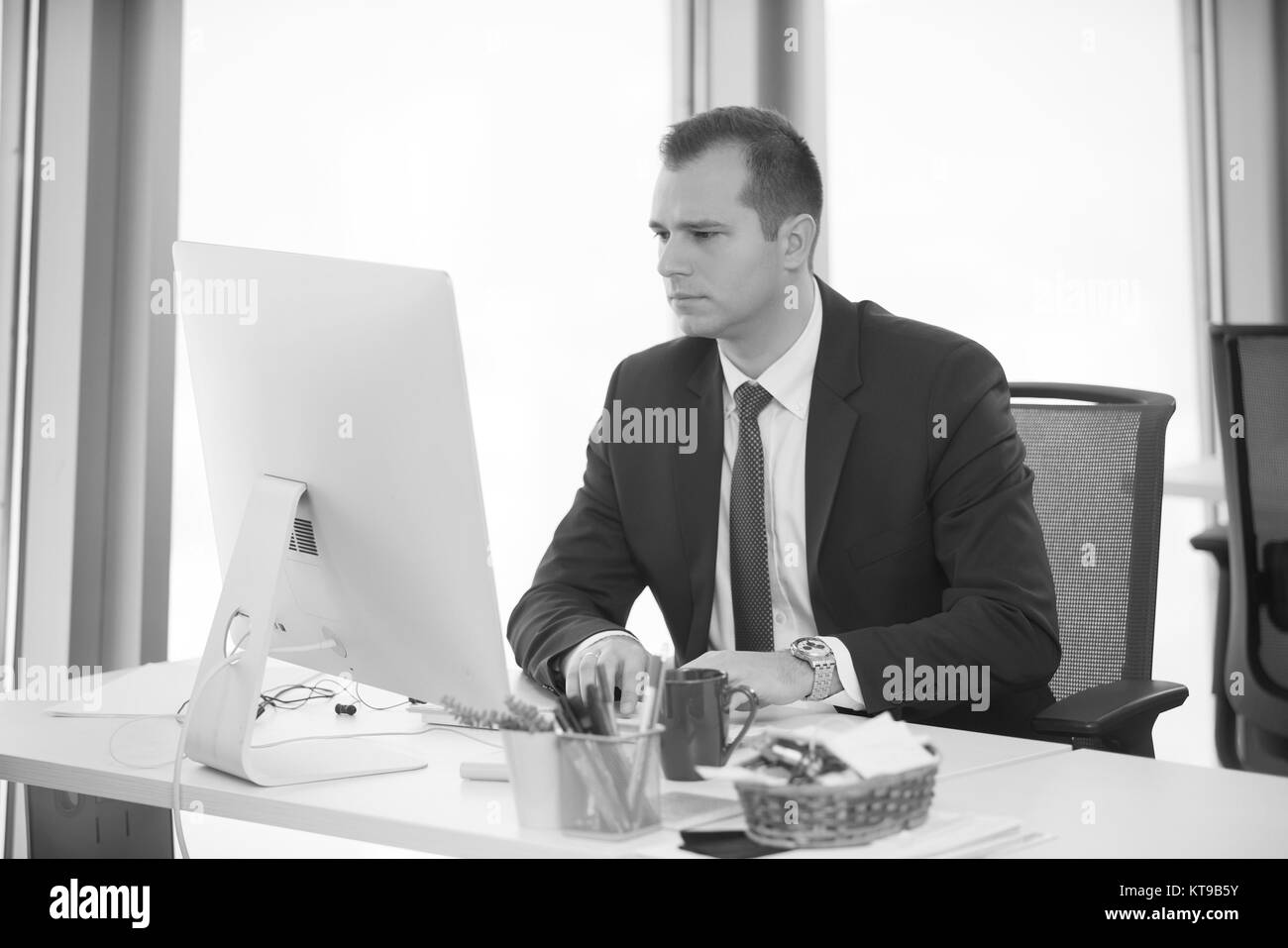 Businessman, meeting, business, office Stock Photo