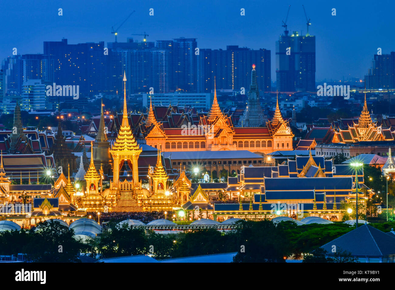 The royal crematorium of King Bhumibol Adulyadej at Sanam Luang,Bangkok,Thailand Stock Photo