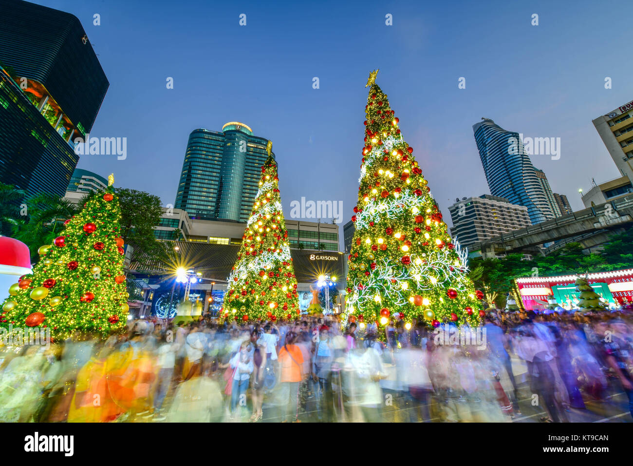 Central World is one of the famous places to visit in Bangkok before Christmas Day at Central World in Bangkok, Thailand. Stock Photo