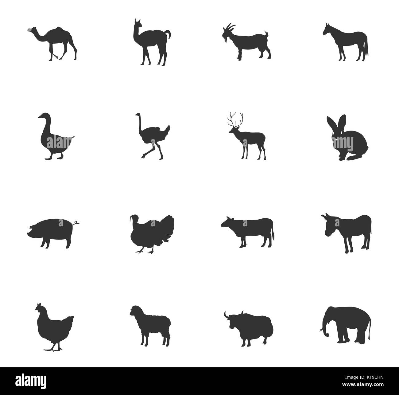 farm animals icon set Stock Photo - Alamy