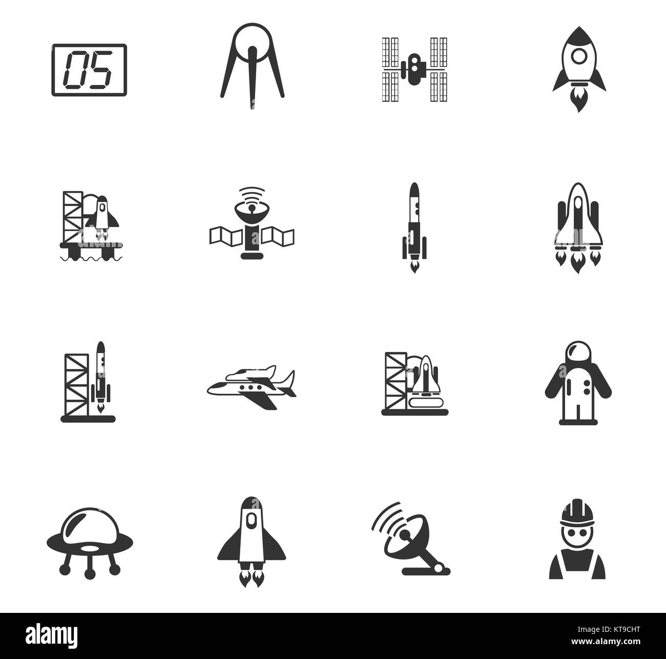 spacecrafts icon set Stock Photo - Alamy