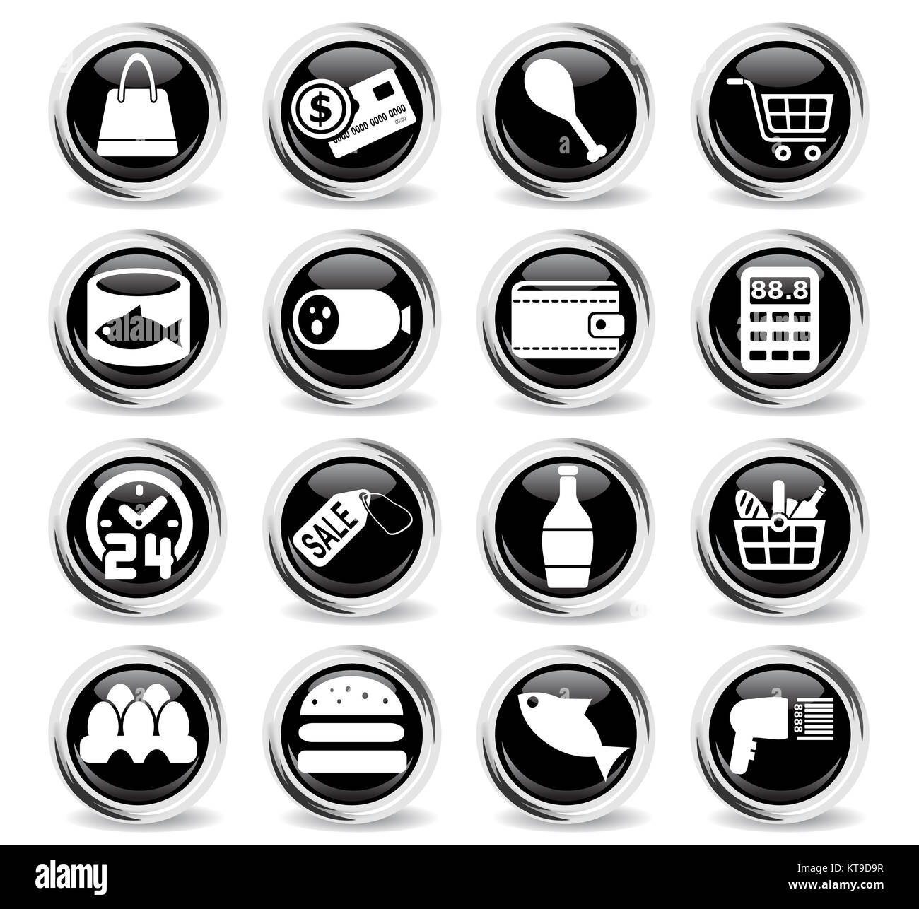 grocery store icon set Stock Photo